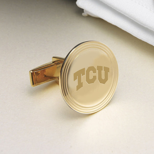 TCU 14K Gold Cufflinks Shot #2