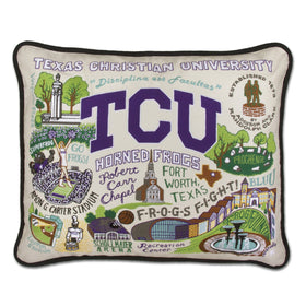 TCU Embroidered Pillow Shot #1