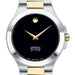 TCU Men's Movado Collection Two-Tone Watch with Black Dial