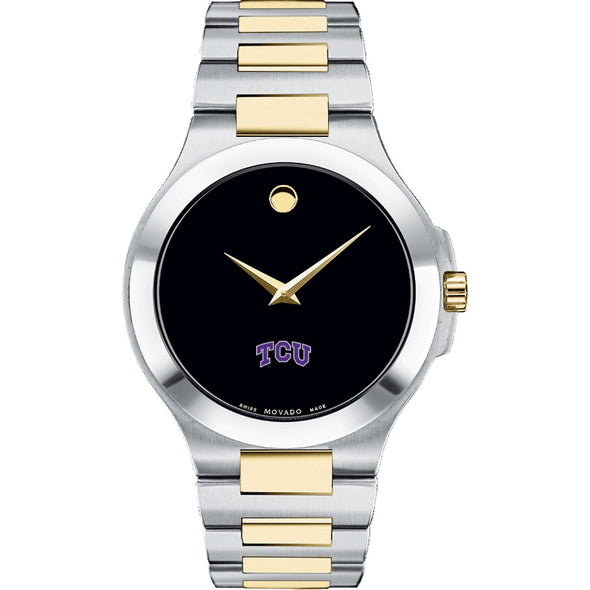 TCU Men&#39;s Movado Collection Two-Tone Watch with Black Dial Shot #2