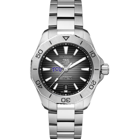 TCU Men's TAG Heuer Steel Automatic Aquaracer with Black Dial Shot #2