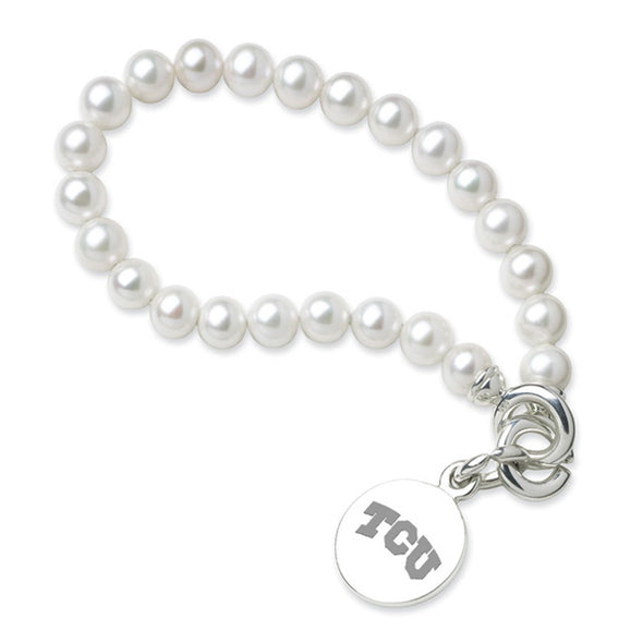 TCU Pearl Bracelet with Sterling Charm Shot #1