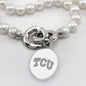TCU Pearl Necklace with Sterling Silver Charm Shot #2