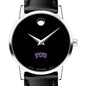 TCU Women's Movado Museum with Leather Strap Shot #1