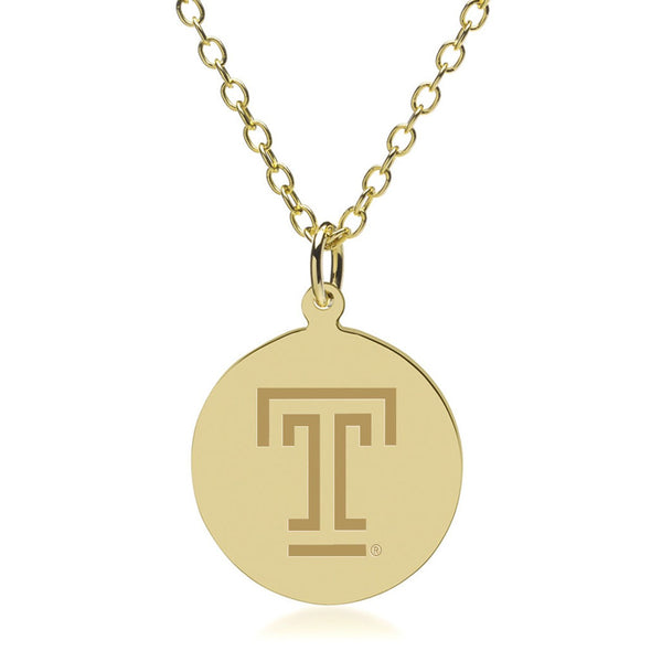Temple 14K Gold Pendant & Chain Shot #1