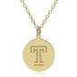 Temple 14K Gold Pendant & Chain Shot #1