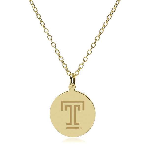 Temple 18K Gold Pendant & Chain Shot #2