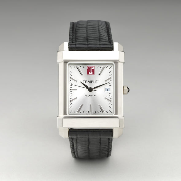 Temple Men's Collegiate Watch with Leather Strap Shot #2
