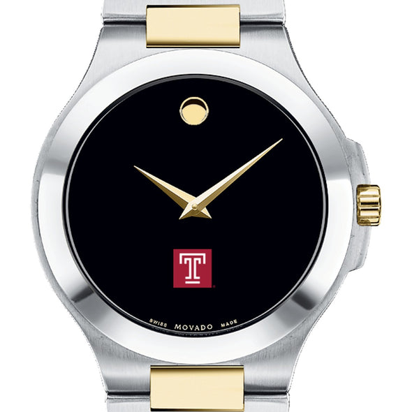 Temple Men&#39;s Movado Collection Two-Tone Watch with Black Dial Shot #1