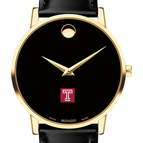 Temple Men's Movado Gold Museum Classic Leather Shot #1