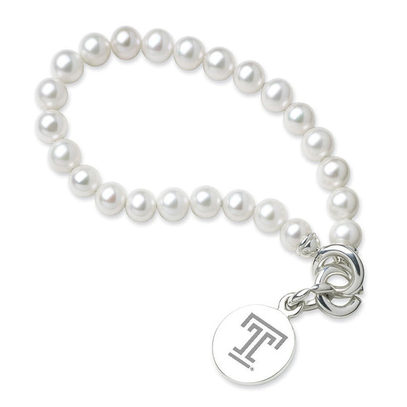 Temple Pearl Bracelet with Sterling Silver Charm Shot #1