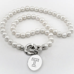 Temple Pearl Necklace with Sterling Silver Charm Shot #1