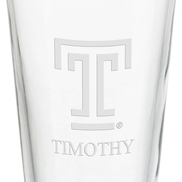 Temple University 16 oz Pint Glass- Set of 2 Shot #3
