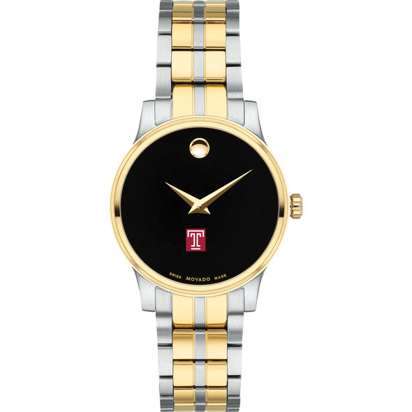 Temple Women's Movado Collection Two-Tone Watch with Black Dial Shot #2