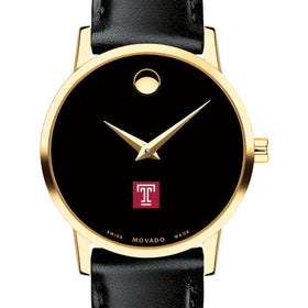 Temple Women's Movado Gold Museum Classic Leather Shot #1