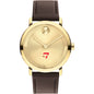 Tepper School of Business Men's Movado BOLD Gold with Chocolate Leather Strap Shot #2