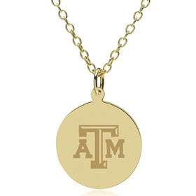Texas A&amp;M 14K Gold Pendant &amp; Chain Shot #1