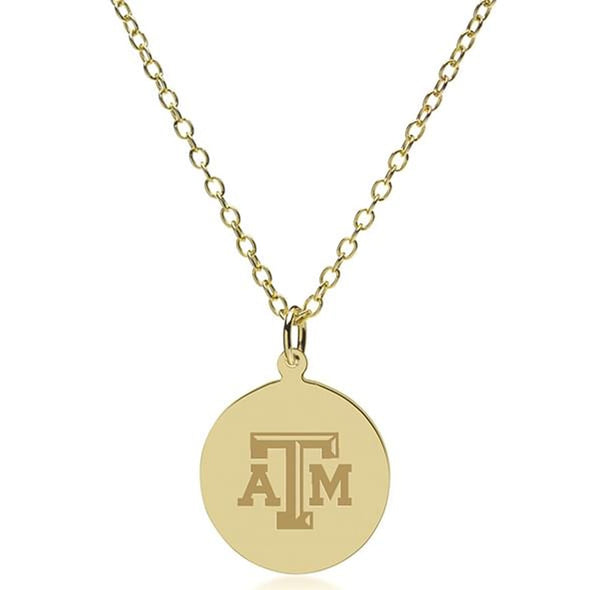 Texas A&amp;M 14K Gold Pendant &amp; Chain Shot #2