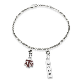 Texas A&M Class Year Sterling Silver Bracelet Shot #1