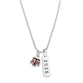 Texas A&M Class Year Sterling Silver Necklace Shot #1