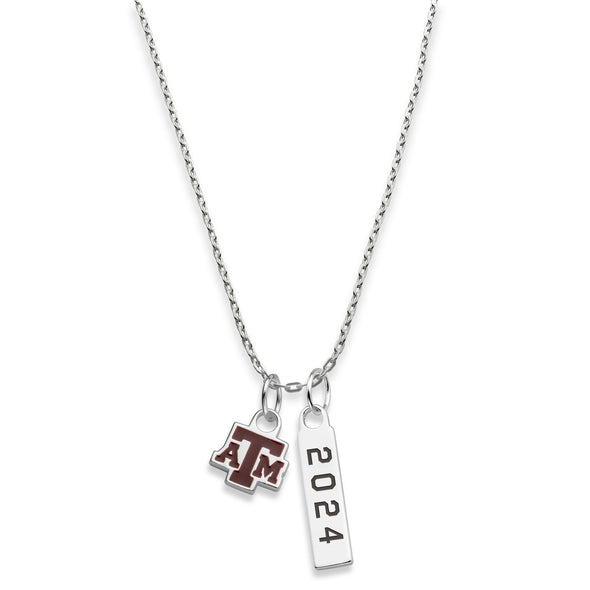 Texas A&M Class Year Sterling Silver Necklace Shot #3