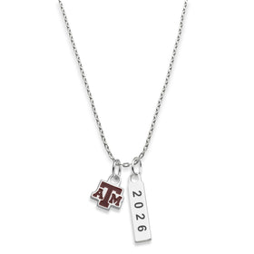 Texas A&M Class Year Sterling Silver Necklace Shot #1