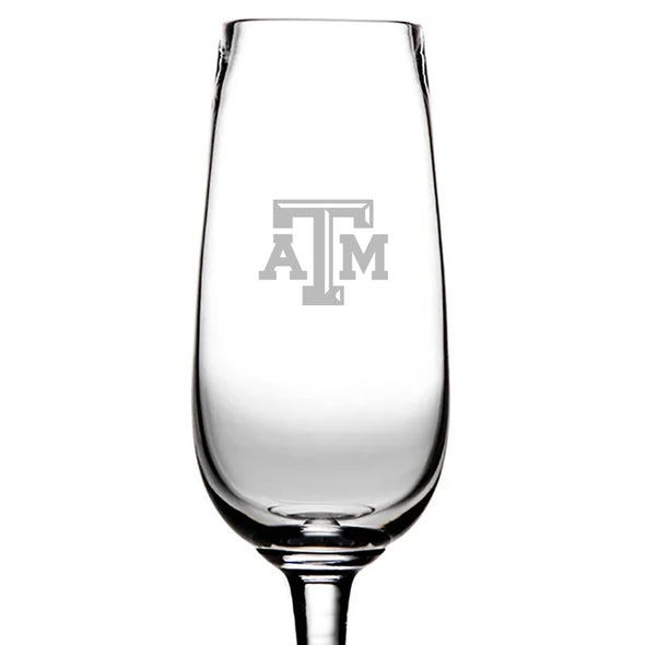 Texas A&M Flute Glasses by Simon Pearce Shot #2