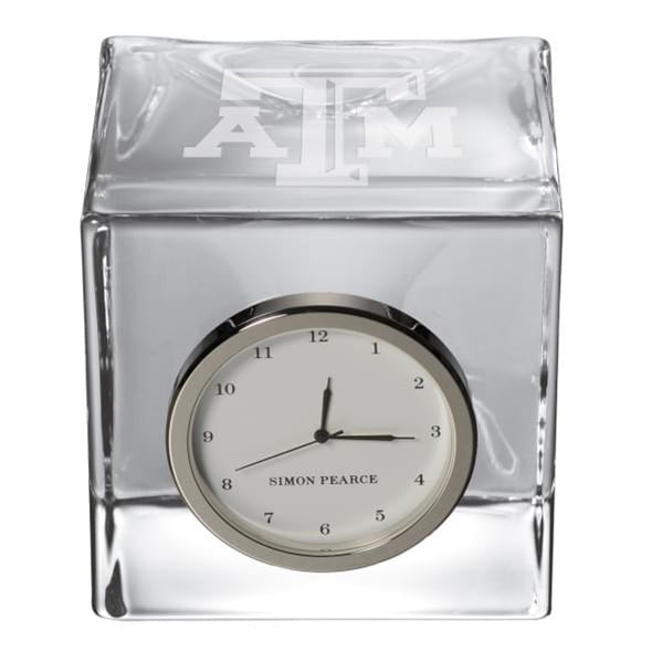 Texas A&M Glass Desk Clock by Simon Pearce Shot #2