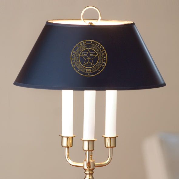 Texas A&M Lamp in Brass & Marble with Seal Shot #2