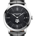 Texas A&M Men's Baume et Mercier 40mm Classima Quartz Watch with Black Dial & Black Leather Strap