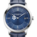 Texas A&M Men's Baume et Mercier 40mm Classima Quartz Watch with Blue Dial & Dark Blue Leather Strap