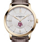 Texas A&M Men's Baume et Mercier 40mm Gold PVD Classima Watch with Silver Dial & Dark Brown Leather Strap Shot #1