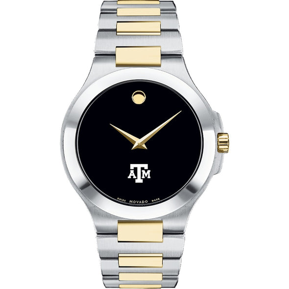 Texas A&amp;M Men&#39;s Movado Collection Two-Tone Watch with Black Dial Shot #2