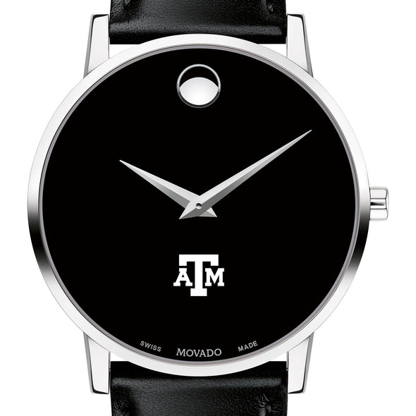 Texas A&amp;M Men&#39;s Movado Museum with Leather Strap Shot #1