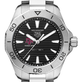 Texas A&amp;M Men&#39;s TAG Heuer Steel Aquaracer with Black Dial Shot #1