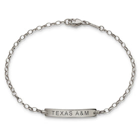Texas A&M Monica Rich Kosann Petite Poesy Bracelet in Silver Shot #1