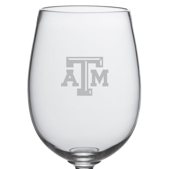 Texas A&M Red Wine Glasses by Simon Pearce Shot #2