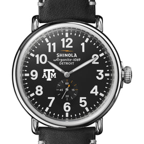 Texas A&amp;M Shinola Watch, The Runwell 47mm Black Dial Shot #1
