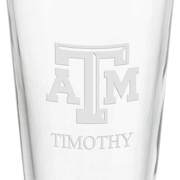 Texas A&amp;M University 16 oz Pint Glass- Set of 2 Shot #3