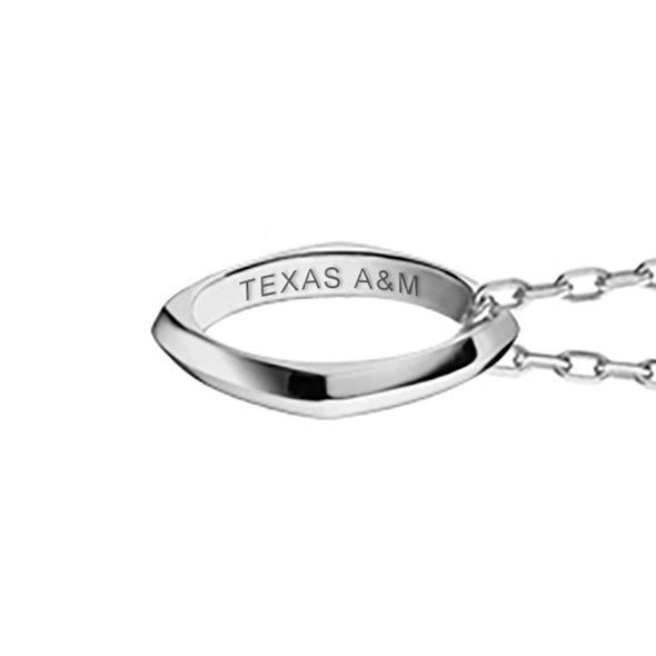 Texas A&amp;M University Monica Rich Kosann Poesy Ring Necklace in Silver Shot #3