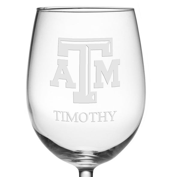 Texas A&amp;M University Red Wine Glasses - Set of 2 - Made in the USA Shot #3