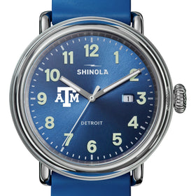 Texas A&M University Shinola Watch, The Detrola 40 mm Blue Dial at M.LaHart & Co. Shot #1
