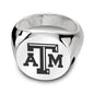 Texas A&M University Sterling Silver Round Signet Ring Shot #1