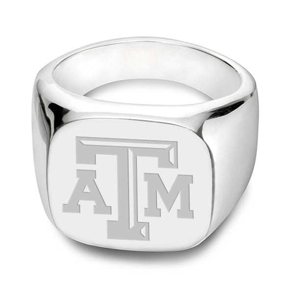 Texas A&M University Sterling Silver Square Cushion Ring Shot #2
