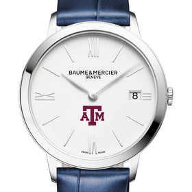 Texas A&M Women's Baume et Mercier 36.5mm Classima Watch with White Dial & Blue Leather Strap Shot #1