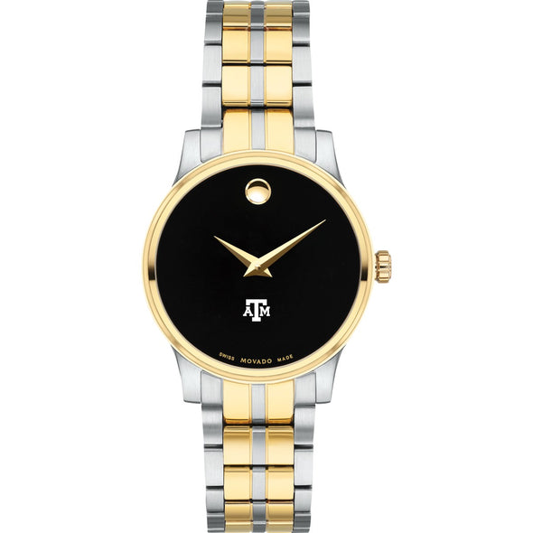 Texas A&M Women's Movado Collection Two-Tone Watch with Black Dial Shot #2