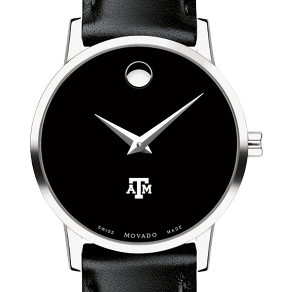 Texas A&amp;M Women&#39;s Movado Museum with Leather Strap Shot #1