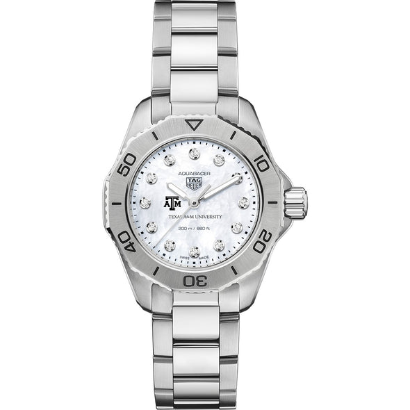 Texas A&amp;M Women&#39;s TAG Heuer Steel Aquaracer with Diamond Dial Shot #2