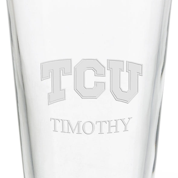 Texas Christian University 16 oz Pint Glass- Set of 4 Shot #3