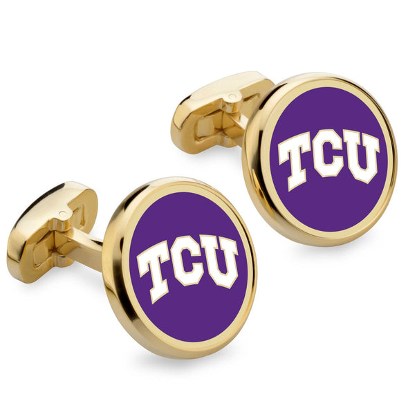 Texas Christian University Enamel Cufflinks Shot #1